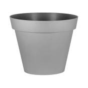 Pot rond Toscane - 30x26cm - 10L - Gris Béton EDA plastiques