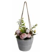 Pot Suspendu de Roses 22.5 cm - Rose Silumen Vert|Gris
