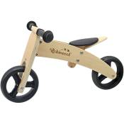 Robincool - Vélo Sans Pédales Montessori Fast Wheels 63x32x36cm Transformable en Tricycle Bois Éco Couleur Naturel et Noir