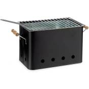 Sans Marque - Barbecue portable à charbon de bois avec 2 poignées 44x22x24.5cm - noir