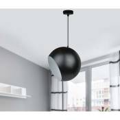 Suspension luminaire lampe LED boule noire design pour plafond en métal