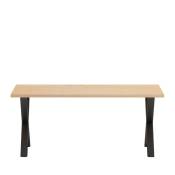 Table à manger en bois piètement en X 180x90cm bois clair