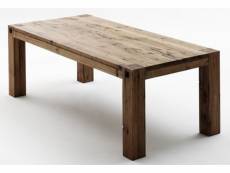 Table à manger en chêne massif bassano laqué mat - l.260 x h.76 x p.100 cm -pegane-