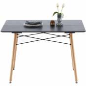 Table à Manger Rectangulaire de Style Scandinave Mat Noir pour 4 à 6 Personnes - 110 x 70 x 73 cm