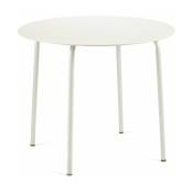 Table à manger ronde en aluminium sable 90 x 74 cm
