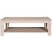 Table basse rectangulaire bois chêne blanchi massif