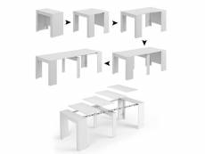 Table console extensible multifonctionnelle, couleur blanc brillant, dimensions 90 x 78 x 51 cm 8052773794213