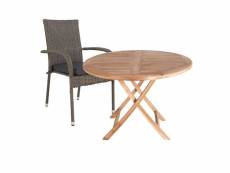 Table de jardin ø 100 cm + 4 chaises #DS