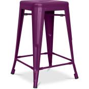 Tabouret de bar design industriel - acier mat - 60cm - Stylix Violet - Acier, Metal - Violet