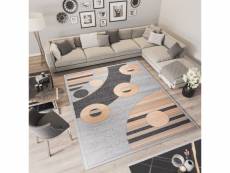 Tapiso laila tapis salon chambre moderne gris sable géométrique fin 300x400 15774/10766 3,00-4,00 LAILA DE LUXE