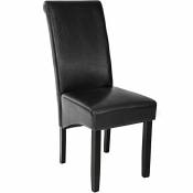 Tectake Chaise aspect cuir - noir