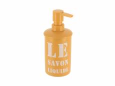 Tendance - distributeur à savon ou lotion en métal jaune moutarde imprimé 330 ml