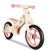 Vélo sans pédales pour enfants, bois naturel rose