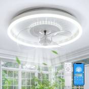 Ventilateur de Plafond avec Éclairage, led Dimmable