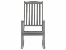 Vidaxl chaise à bascule avec coussins gris bois d'acacia massif 3064217