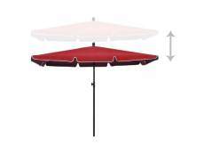 Vidaxl parasol de jardin avec mât 210x140 cm rouge bordeaux