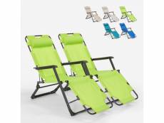 2 chaises longues de plage et jardin pliants multi-positions emily lux zero gravity Beach and Garden Design