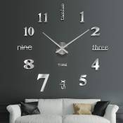 3D Horloge Murale, diy Horloge Murale Digitale, Mouvement Silencieux, Horloge Murale Design Moderne, Horloge Murale Geante pour Chambre Cuisine Salon