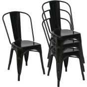 4x chaise de bistro HW C-A73, chaise empilable, métal,