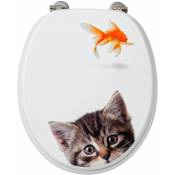 Abattant wc en mdf décor poisson-chat - Décor - Allibert