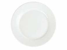 Assiettes à bord large blanches olympia 250(ø)mm - lot de 12