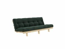 Banquette convertible futon lean pin coloris algue couchage 130*190 cm. 20100996199