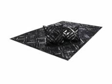 Bobochic tapis en cuir khaled motif contemporain