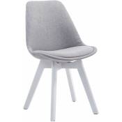 Chaise avec une structure en bois blanc et une session ergonomique en différentes couleurs tissu colore : Gris