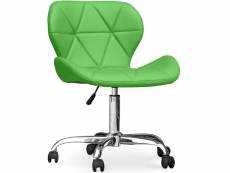 Chaise de bureau à roulettes - chaise de bureau pivotante - tapissée en simili cuir - wito vert