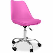 Chaise de bureau à roulettes - Chaise de bureau pivotante - Tulip Fuchsia - Acier, pp, Metal, Plastique, Nylon - Fuchsia