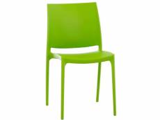 Chaise de jardin en plastique vert design simple empilable 10_0001384