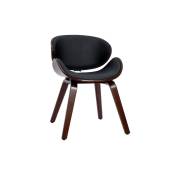 Chaise design noir et bois foncé noyer WALNUT - Noyer