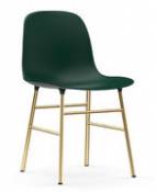 Chaise Form / Pied laiton - Normann Copenhagen vert en métal