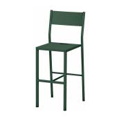 Chaise haute en acier mat olive 110 cm Take - Matière