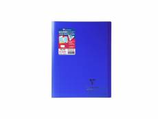 Clairefontaine koverbook cahier piqure 96 pages avec rabats - 240 x 320 mm - seyes papier pefc 90 g - bleu marine