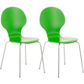 CLP - Définissez 2 chaises empilables avec une conception ergonomique et élégante disponibles différentes couleurs colore : vert