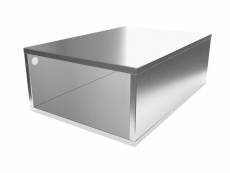 Cube de rangement bois 75x50 cm gris aluminium CUBE75-GA