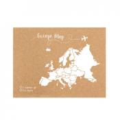 Decowood - Liège carte Europe blanc60x45cm - multicolor