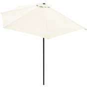 Demi-parasol ø 270 cm Parasol de balcon avec manivelle Pare-soleil Protection solaire uv 50+ terrasse jardin Crème - Kingsleeve