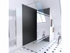 Ensemble complet douche à l'italiennne avec receveur 90x120 + paroi miroir + panneaux muraux noir