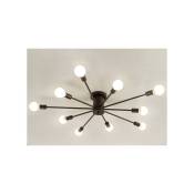 Goeco - Lustre en fer rétro lampe Vintage 10 douilles lumière salon chambre salle à manger Bar café araignée luminaire E27