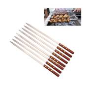 Groofoo - 8 Pièces Brochettes pour Barbecue Inox,