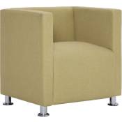 Helloshop26 - Fauteuil chaise siège lounge design club sofa salon cube vert polyester - Vert