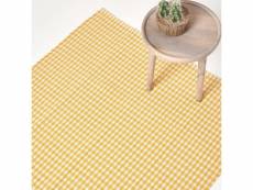 Homescapes tapis - carreaux vichy jaune blanc 110 x