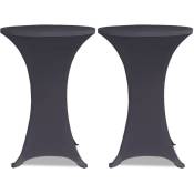 Housse de table extensible 80 cm 2 pcs Anthracite Vidaxl