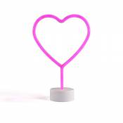 Lampe néon à LED rose en forme de cœur - Lampe de