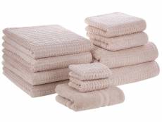 Lot de 11 serviettes de bain en coton rose atai 245586