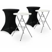 Lot de 2 tables hautes de réception – gala – Mange debout. pliables. Ø80cm x 110cm + 2 housses en polyester. noires - Noir