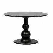 Mathi Design BAROC - Table de repas ronde noire L120