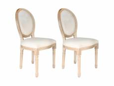 Melinda - lot de 2 chaises baroques tissu beige